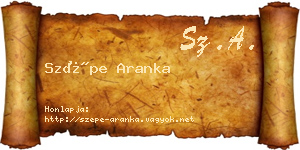Szépe Aranka névjegykártya