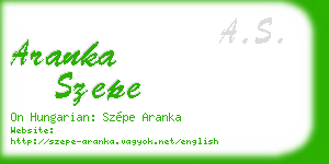 aranka szepe business card